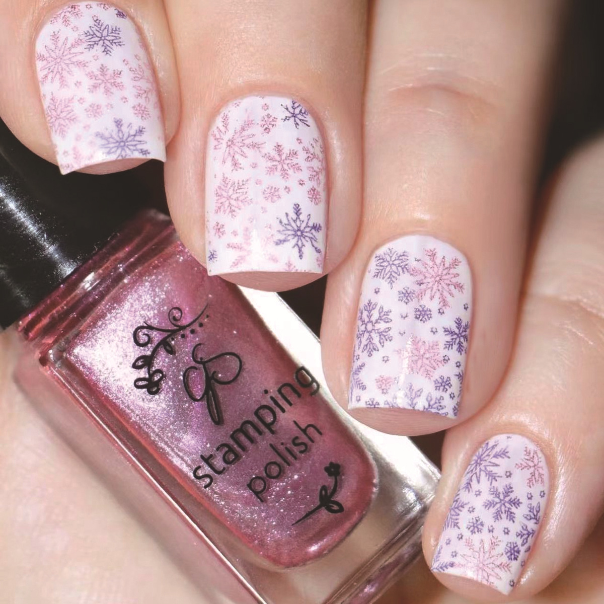 Nail Art Ombre Pink - 24 faux ongles pour femmes, motif