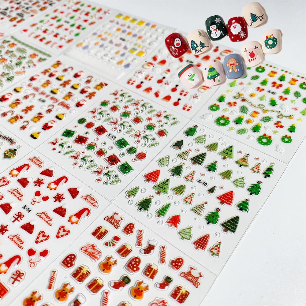 Nail Art Xmas Stickers - 30 feuilles d'autocollants pour ongles de