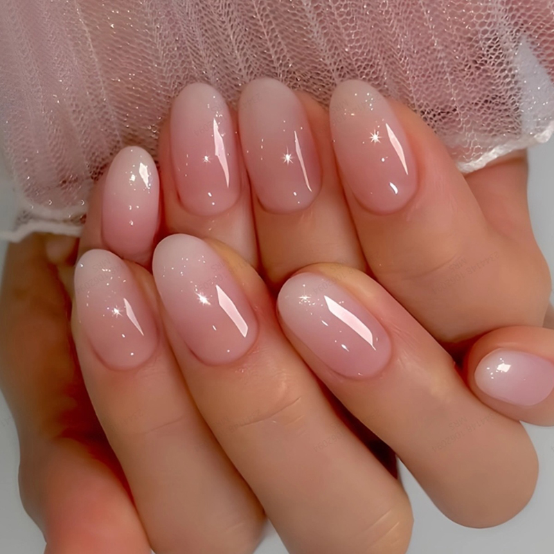 24 faux ongles courts ovales r - Nail Art Ombre Pink avis et prix