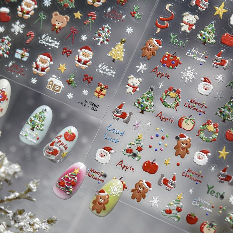 Autocollants 3D pour ongles de - Nail Art Xmas Stickers avis et prix