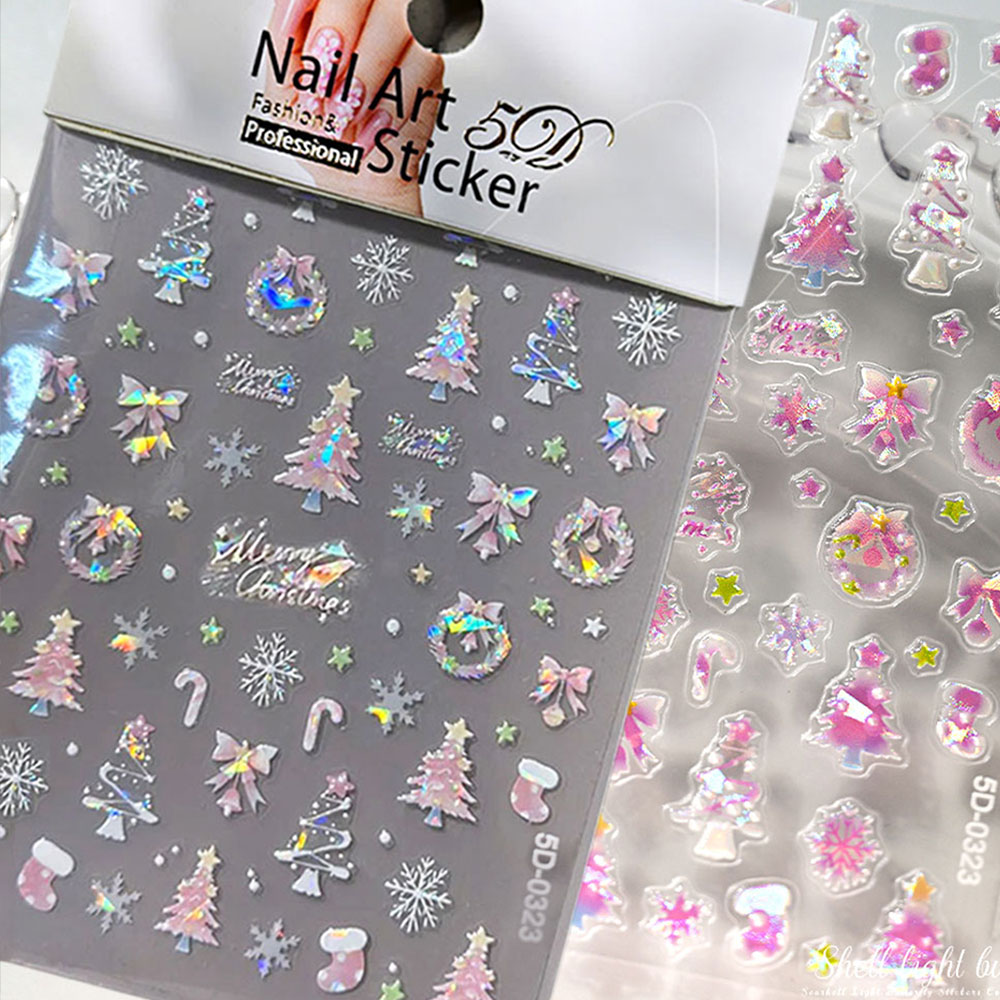 1 pièces Aurora rose arbre de  - Nail Art Xmas Stickers avis et prix