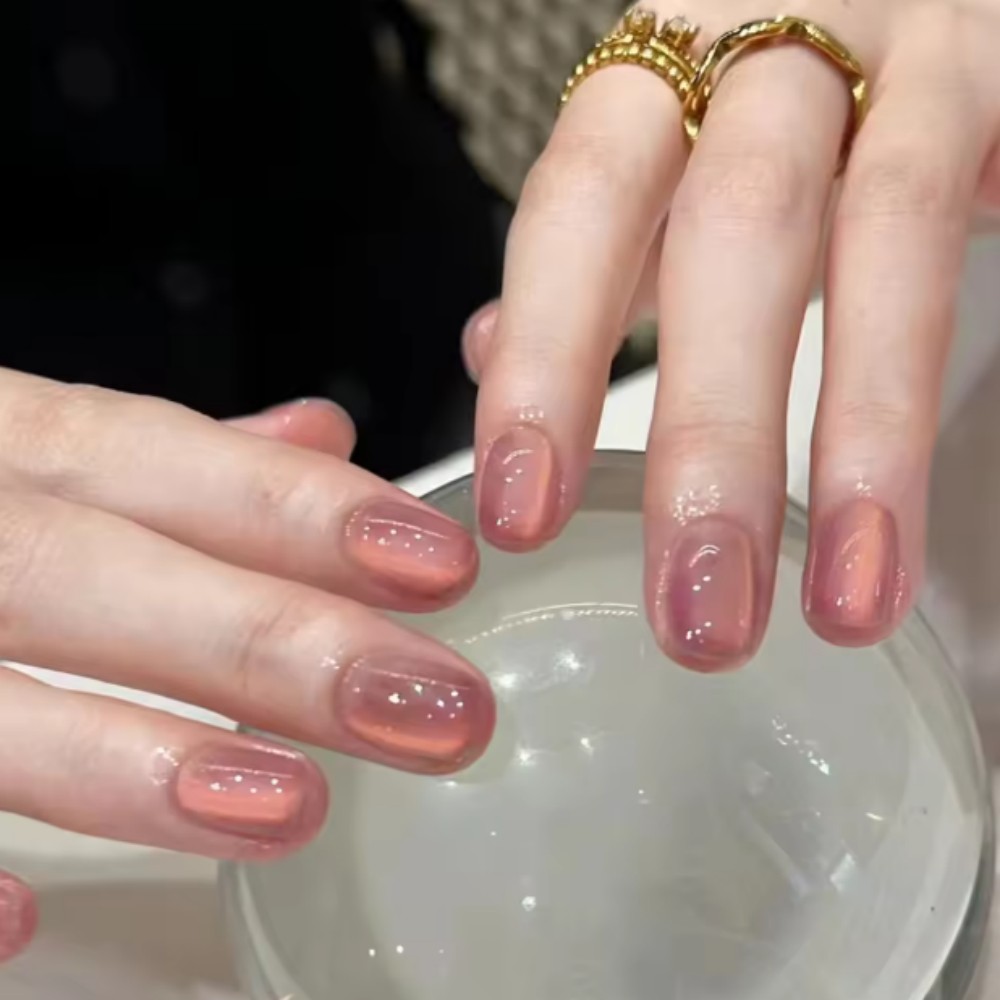 24 faux ongles ovales courts r - Nail Art Ombre Pink avis et prix