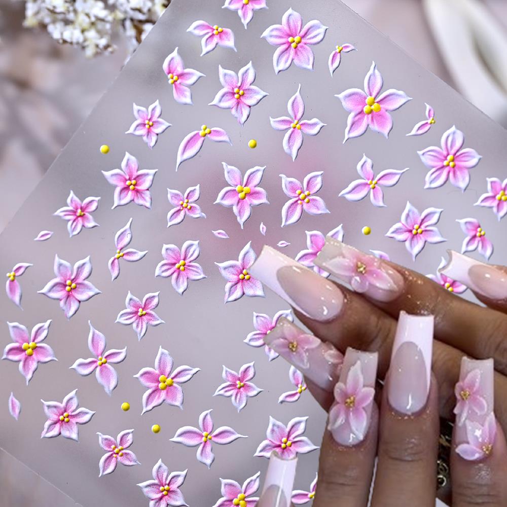 1 pièce Autocollants 5D en rel - Nail Art Ombre Pink avis et prix