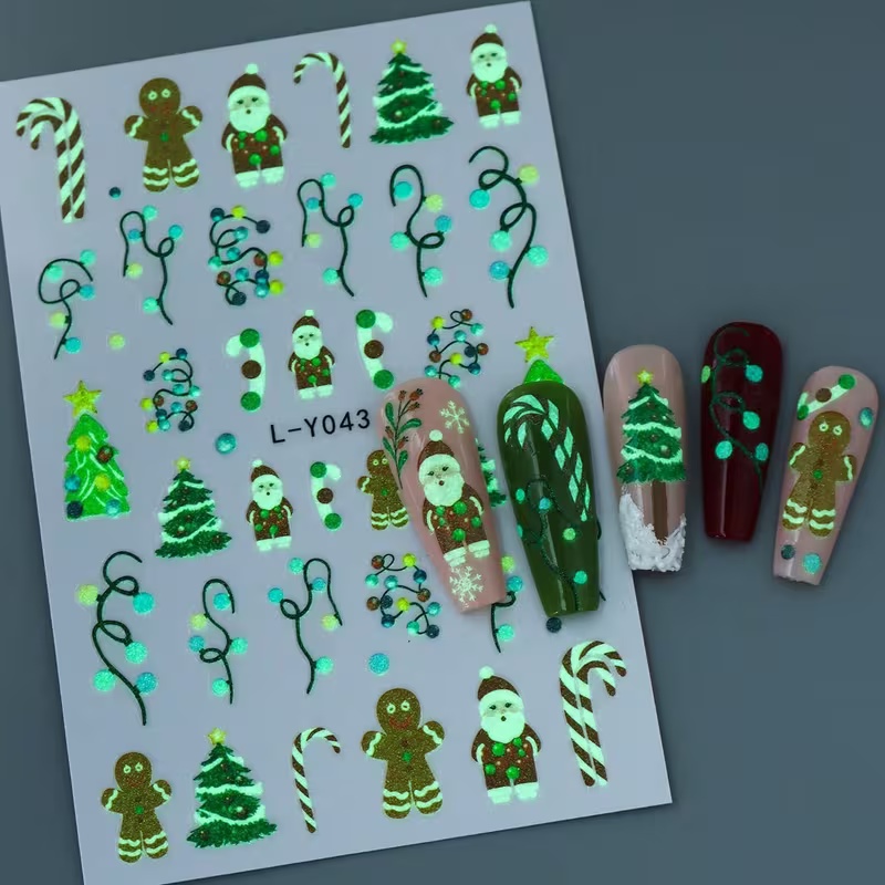 Autocollants de noël lumineux  - Nail Art Xmas Stickers avis et prix